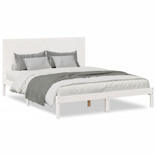 Bedframe extra lang zonder matras massief hout wit 160x220 cm