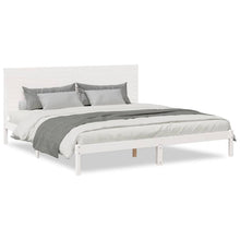 Bedframe Extra Lang Zonder Matras Massief Hout 180 x 220 cm Wit