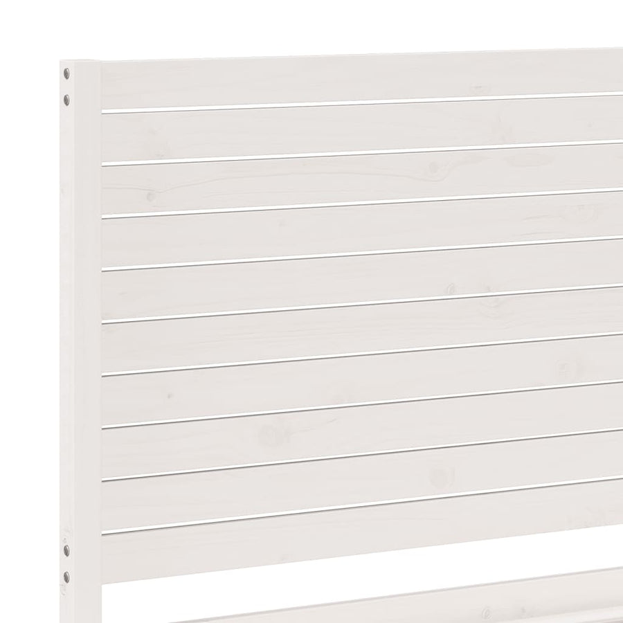 Bedframe Extra Lang Zonder Matras Massief Hout 180 x 220 cm Wit