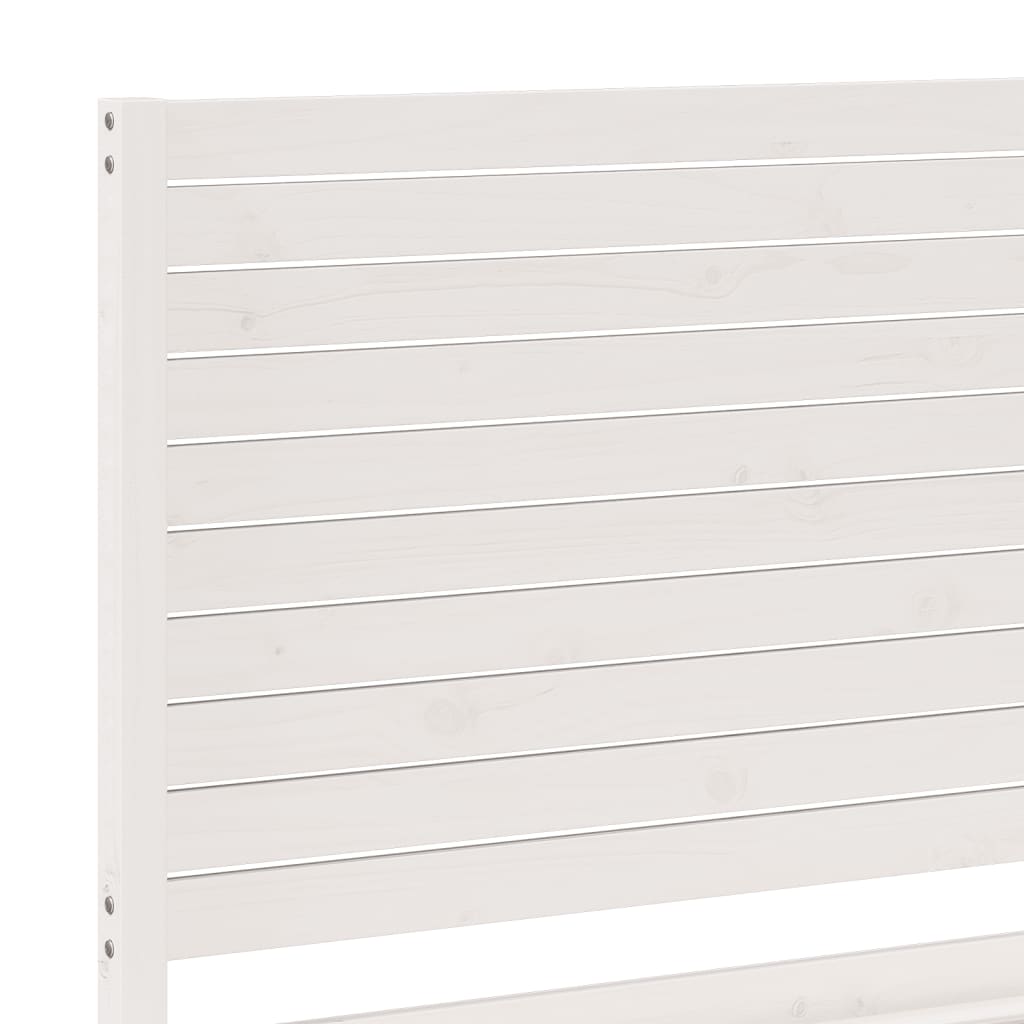 Bedframe Extra Lang Zonder Matras Massief Hout 200 x 220 cm Wit