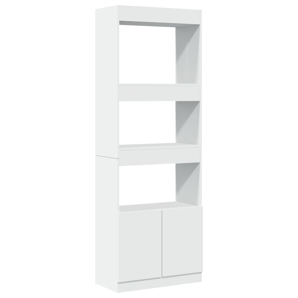 Hoge kast 63x33x180 cm bewerkt hout wit