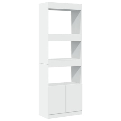 Hoge kast 63x33x180 cm bewerkt hout wit