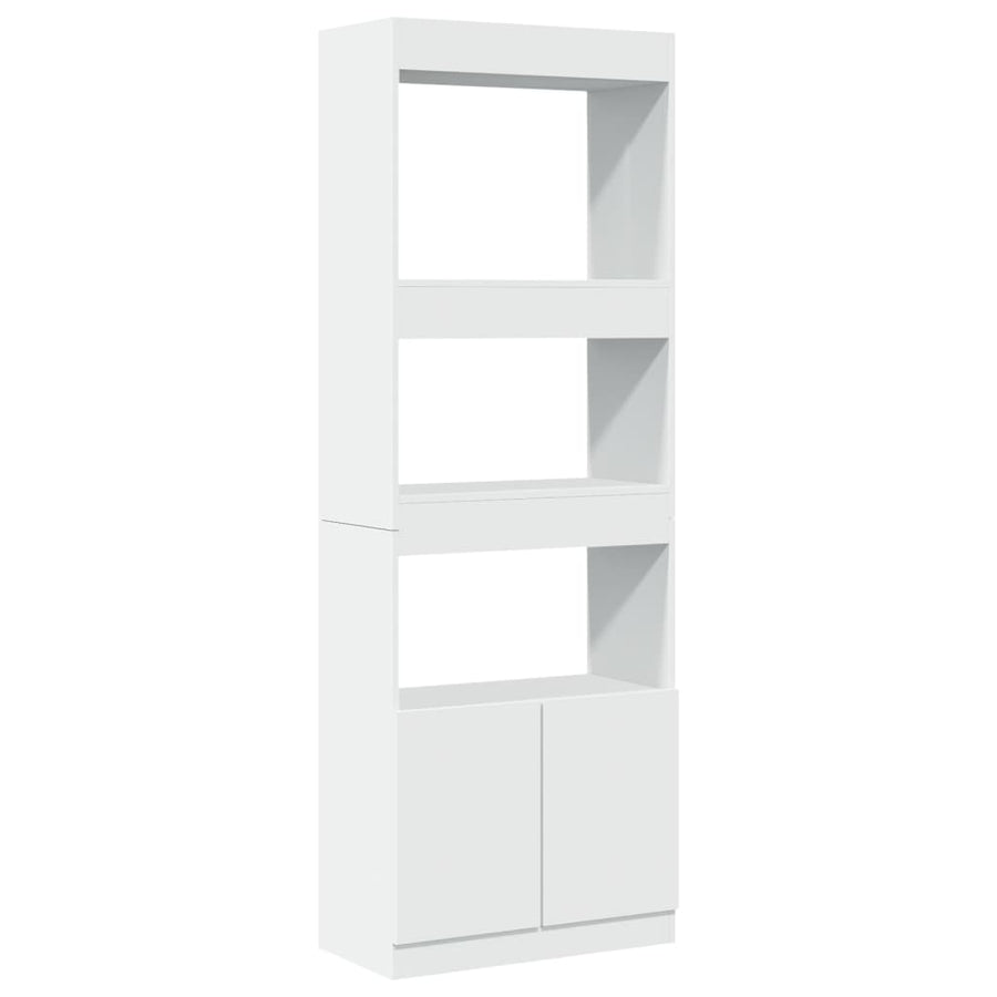 Hoge kast 63x33x180 cm bewerkt hout wit