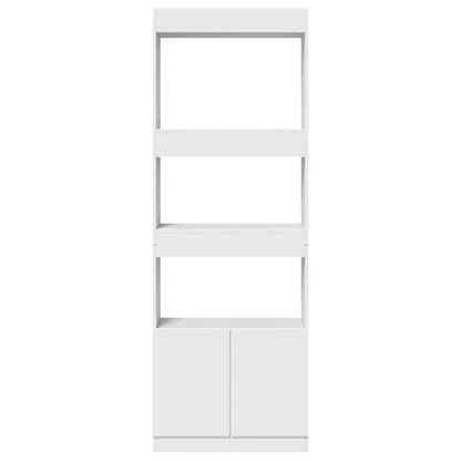 Hoge kast 63x33x180 cm bewerkt hout wit