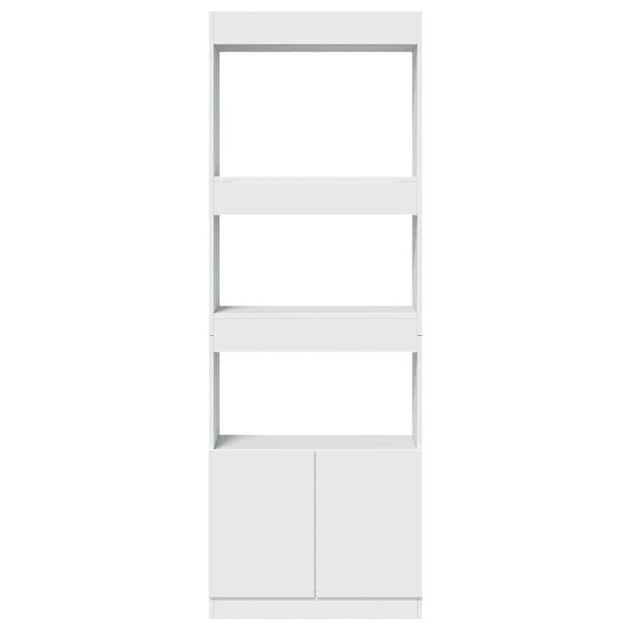 Hoge kast 63x33x180 cm bewerkt hout wit