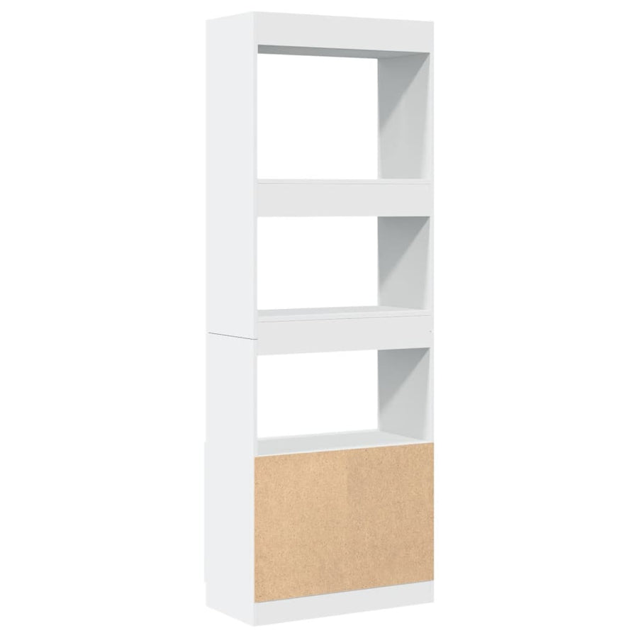 Hoge kast 63x33x180 cm bewerkt hout wit