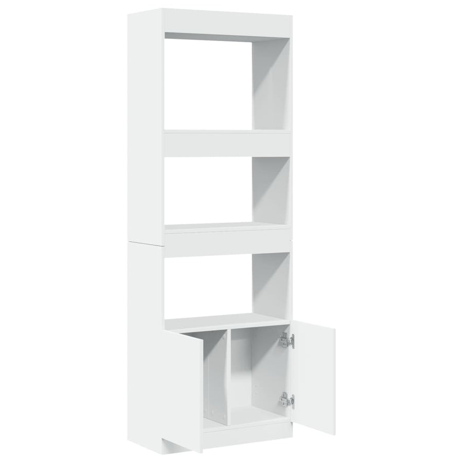 Hoge kast 63x33x180 cm bewerkt hout wit