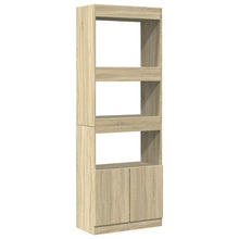 Hoge kast 63x33x180 cm bewerkt hout sonoma eikenkleurig