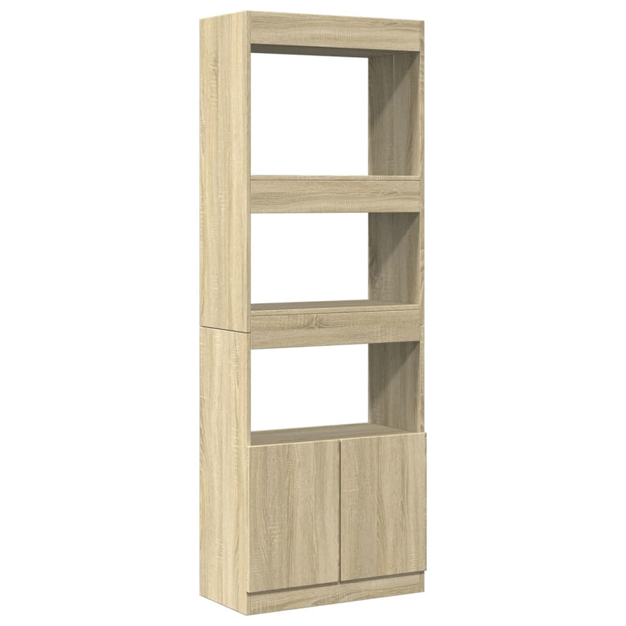 Hoge kast 63x33x180 cm bewerkt hout sonoma eikenkleurig