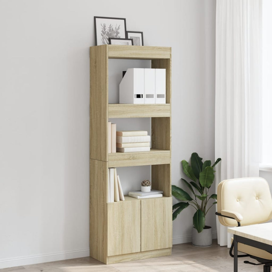 Hoge kast 63x33x180 cm bewerkt hout sonoma eikenkleurig