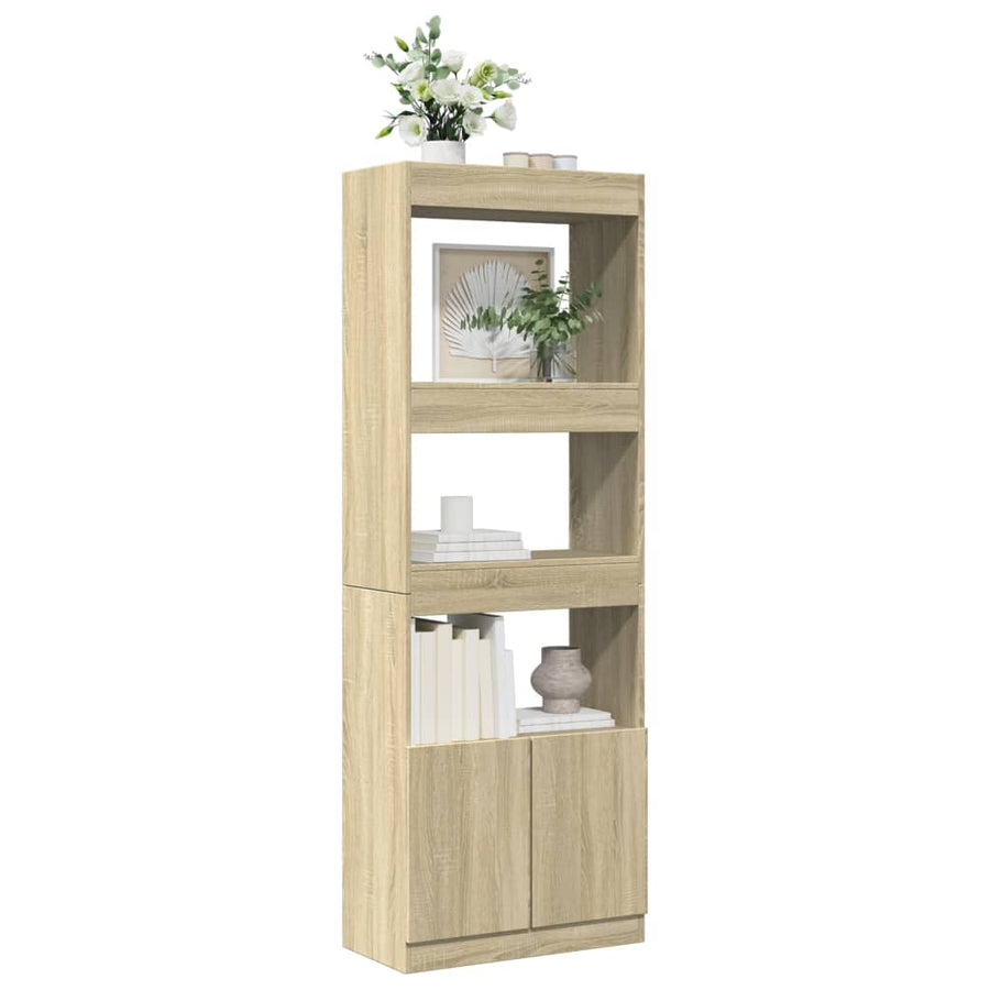 Hoge kast 63x33x180 cm bewerkt hout sonoma eikenkleurig