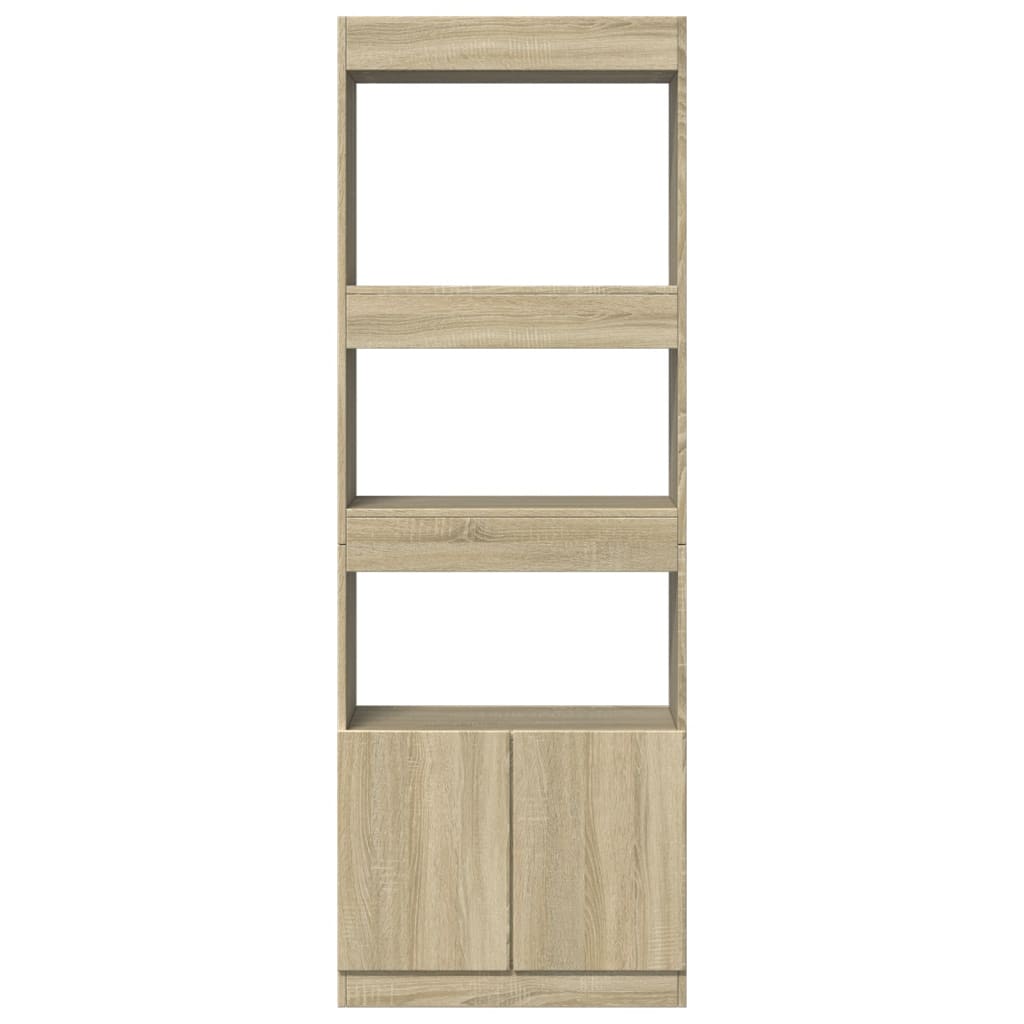 Hoge kast 63x33x180 cm bewerkt hout sonoma eikenkleurig