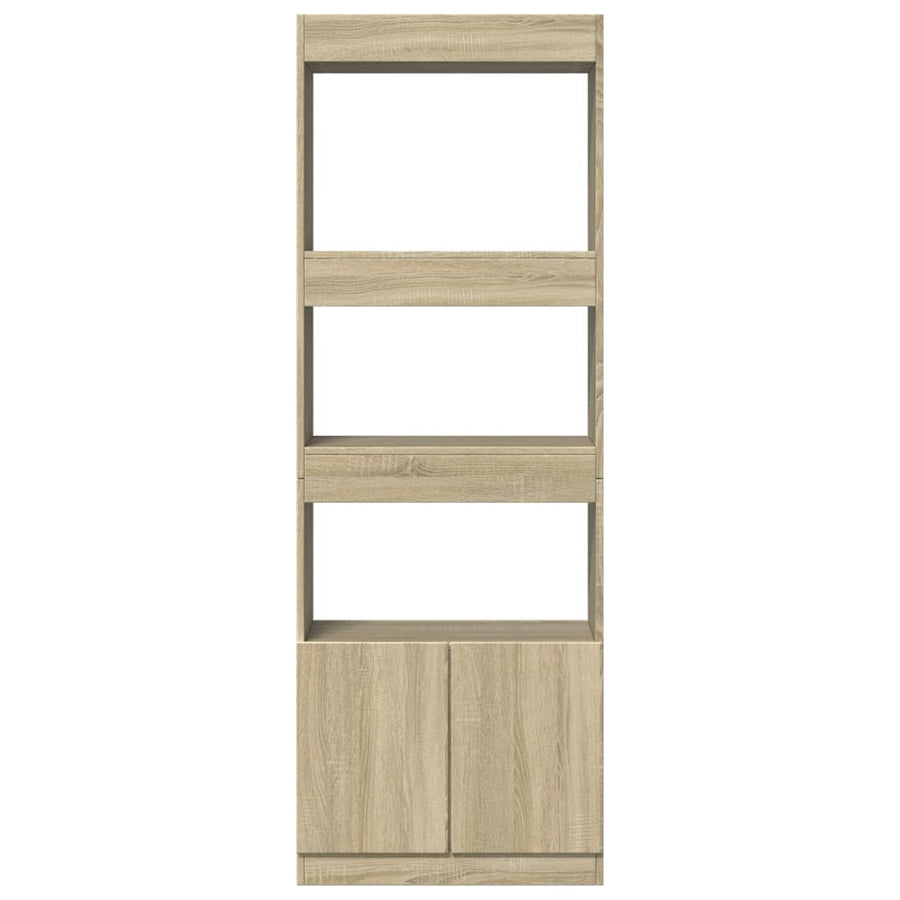 Hoge kast 63x33x180 cm bewerkt hout sonoma eikenkleurig