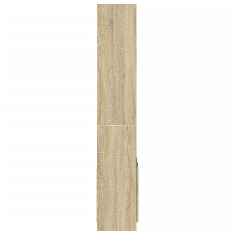 Hoge kast 63x33x180 cm bewerkt hout sonoma eikenkleurig