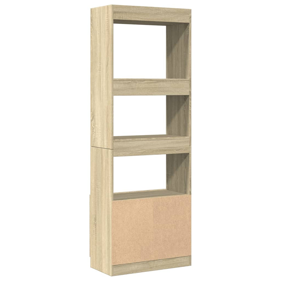 Hoge kast 63x33x180 cm bewerkt hout sonoma eikenkleurig
