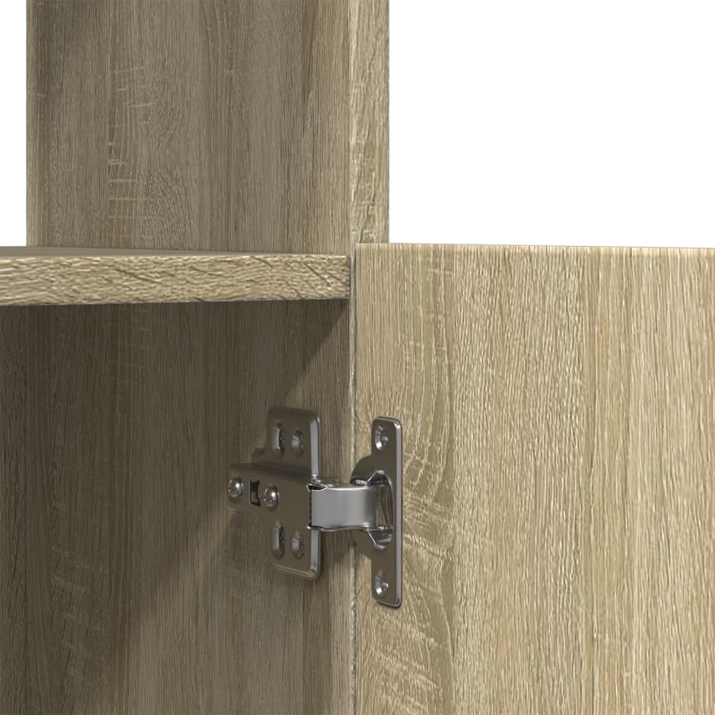 Hoge kast 63x33x180 cm bewerkt hout sonoma eikenkleurig