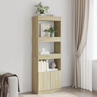 Tall cabinet 63x33x180 cm treated wood Sonoma oak effect