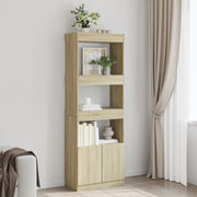 Hoge kast 63x33x180 cm bewerkt hout sonoma eiken
