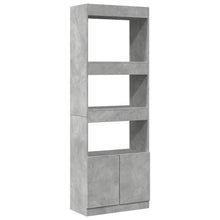 Hoge kast 63x33x180 cm bewerkt hout betongrijs