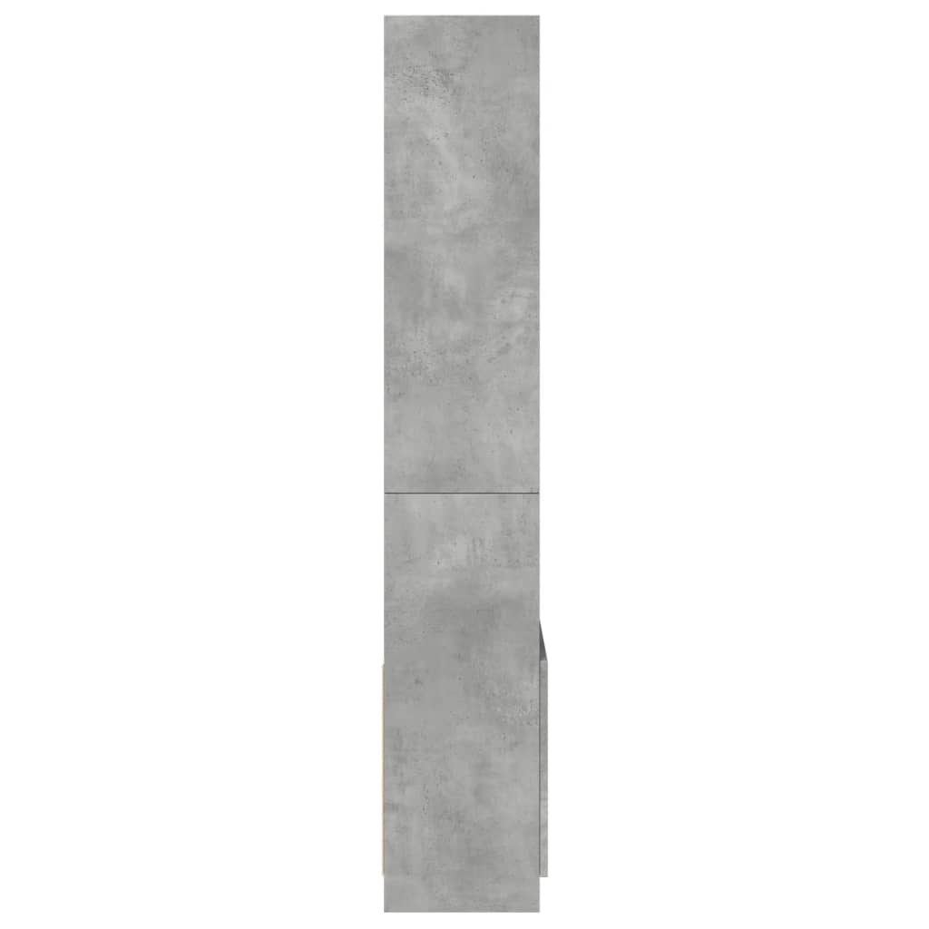 Hoge kast 63x33x180 cm bewerkt hout betongrijs