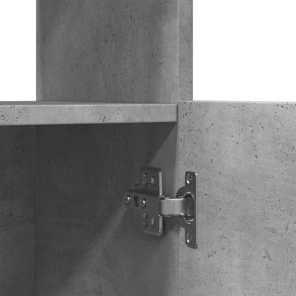 Hoge kast 63x33x180 cm bewerkt hout betongrijs