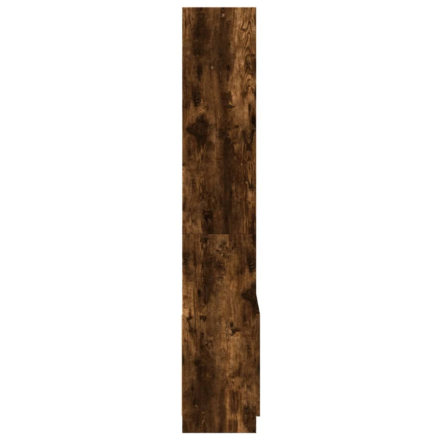 Hoge kast 63x33x180 cm bewerkt hout gerookt eikenkleurig