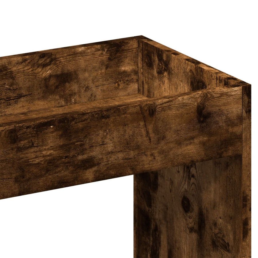 Hoge kast 63x33x180 cm bewerkt hout gerookt eikenkleurig