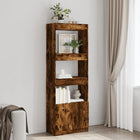 Tall cabinet 63x33x180 cm engineered wood smoked oak finish