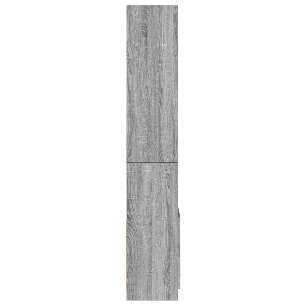 Hoge kast 63x33x180 cm bewerkt hout grijs sonoma eikenkleurig