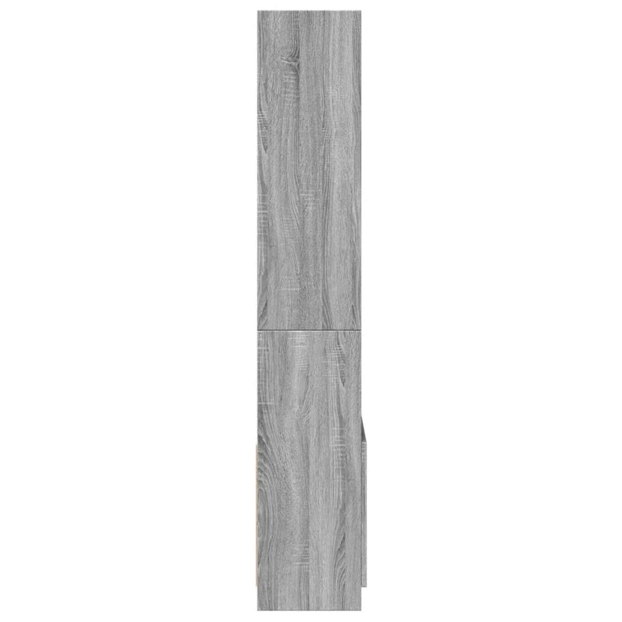 Hoge kast 63x33x180 cm bewerkt hout grijs sonoma eikenkleurig