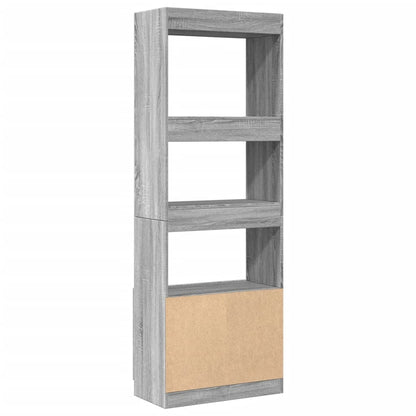 Hoge kast 63x33x180 cm bewerkt hout grijs sonoma eikenkleurig