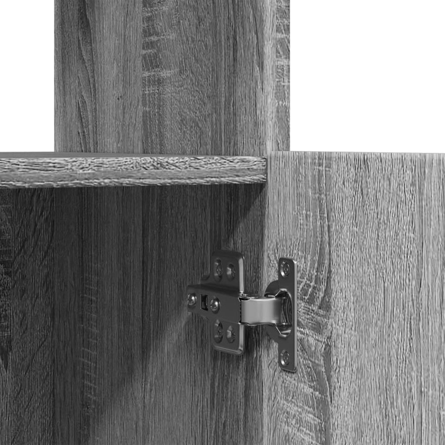Hoge kast 63x33x180 cm bewerkt hout grijs sonoma eikenkleurig