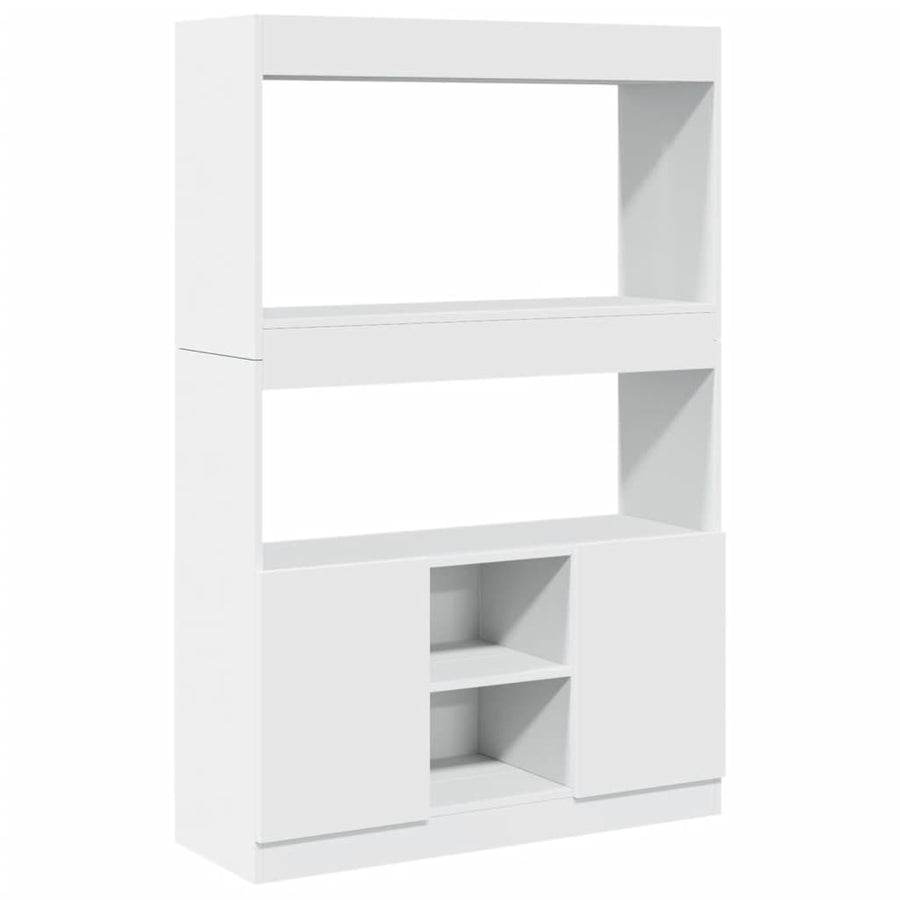 Hoge kast 92x33x140 cm bewerkt hout wit