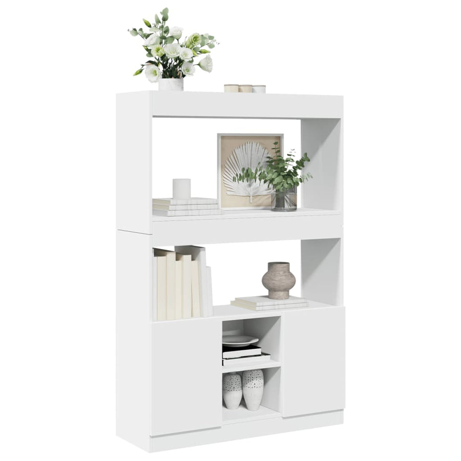 Hoge kast 92x33x140 cm bewerkt hout wit