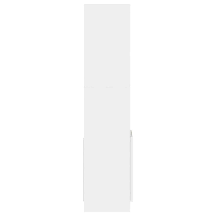 Hoge kast 92x33x140 cm bewerkt hout wit