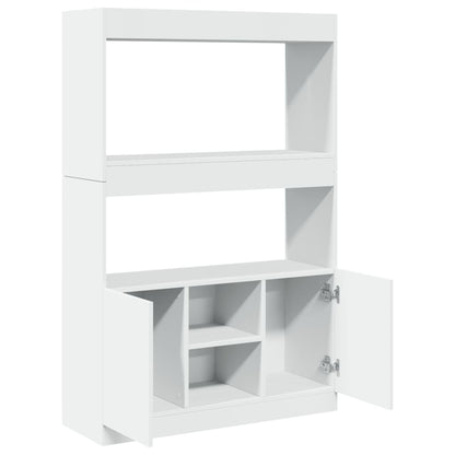 Hoge kast 92x33x140 cm bewerkt hout wit