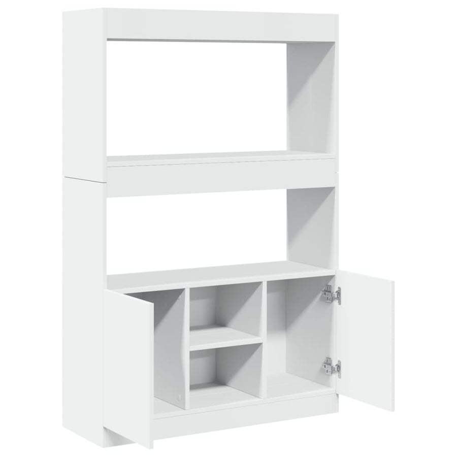 Hoge kast 92x33x140 cm bewerkt hout wit