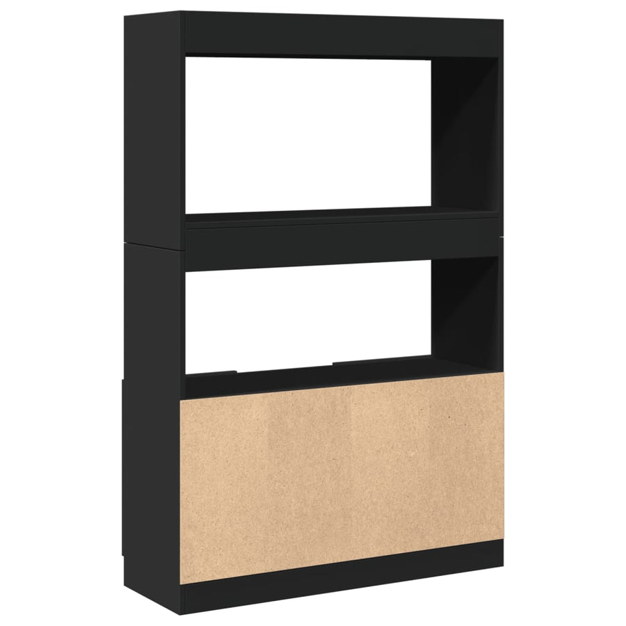 Hoge kast 92x33x140 cm bewerkt hout zwart