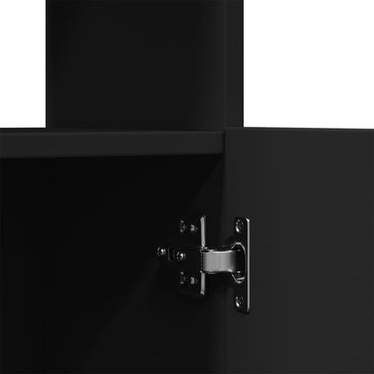 Hoge kast 92x33x140 cm bewerkt hout zwart