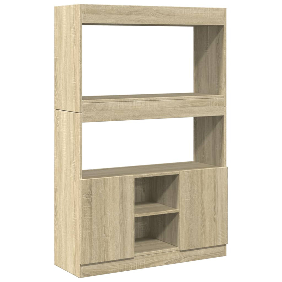 Hoge kast 92x33x140 cm bewerkt hout sonoma eikenkleurig