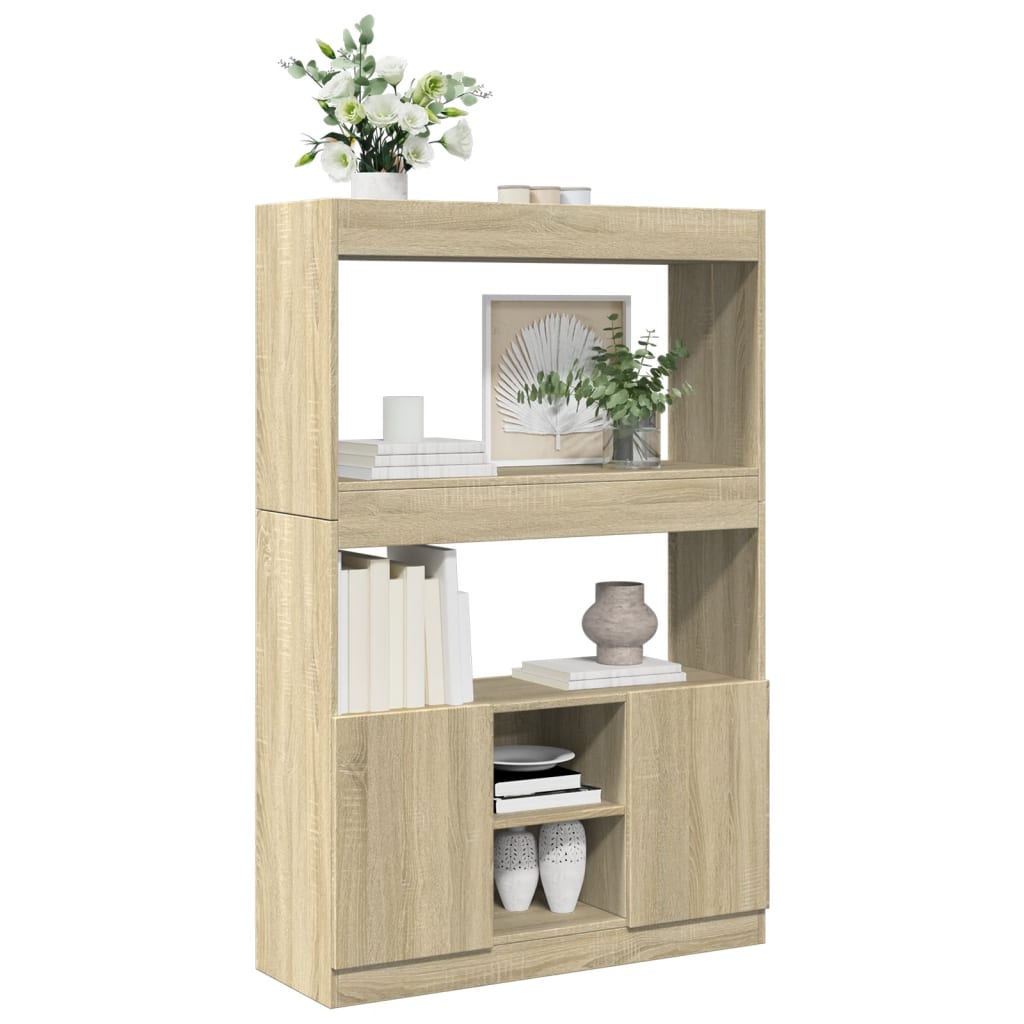 Hoge kast 92x33x140 cm bewerkt hout sonoma eikenkleurig