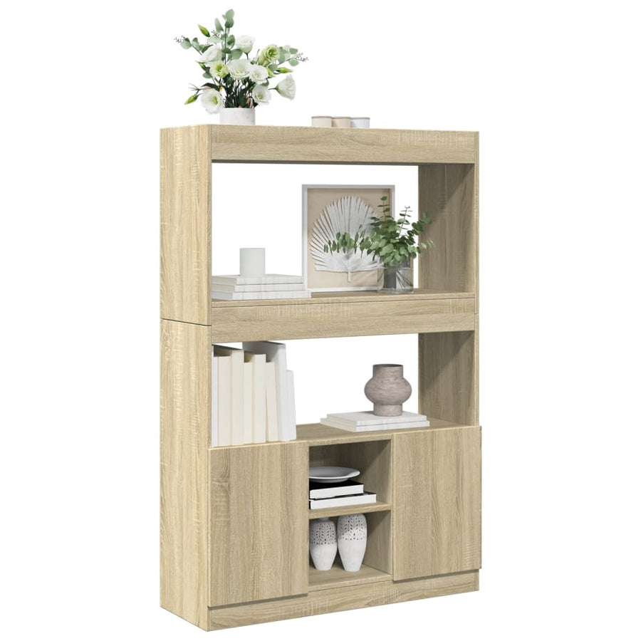 Hoge kast 92x33x140 cm bewerkt hout sonoma eikenkleurig