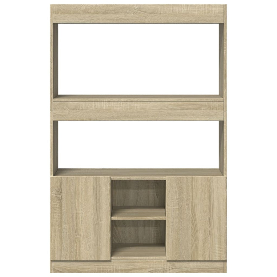 Hoge kast 92x33x140 cm bewerkt hout sonoma eikenkleurig