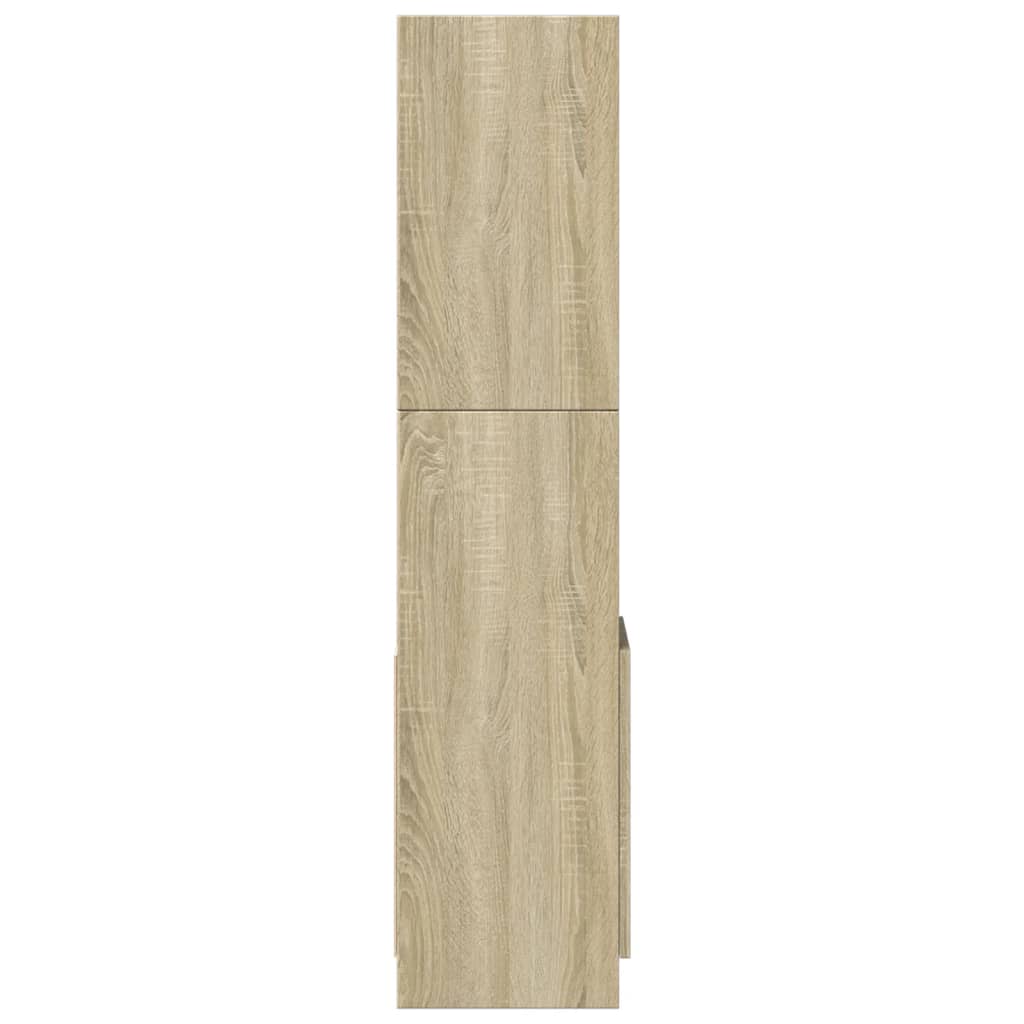 Hoge kast 92x33x140 cm bewerkt hout sonoma eikenkleurig