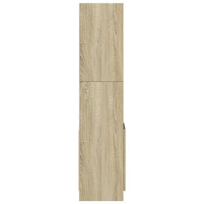 Hoge kast 92x33x140 cm bewerkt hout sonoma eikenkleurig
