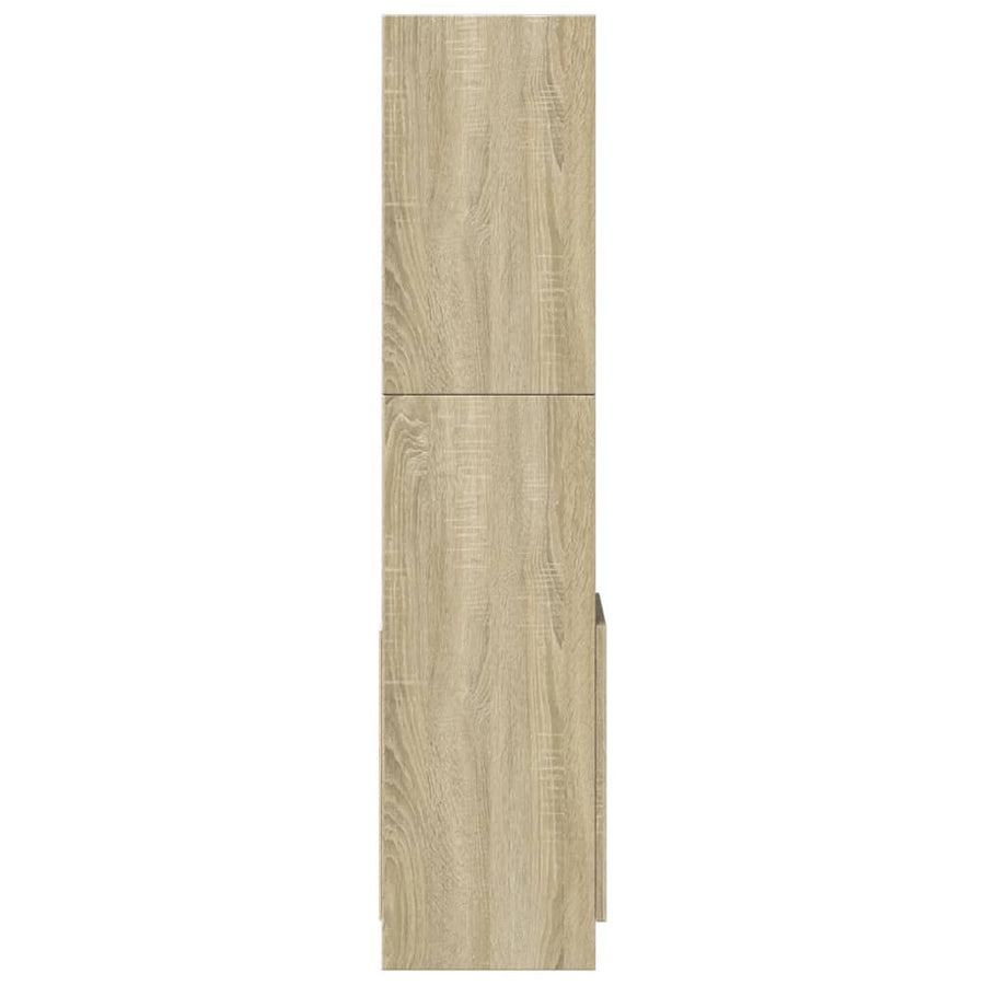 Hoge kast 92x33x140 cm bewerkt hout sonoma eikenkleurig