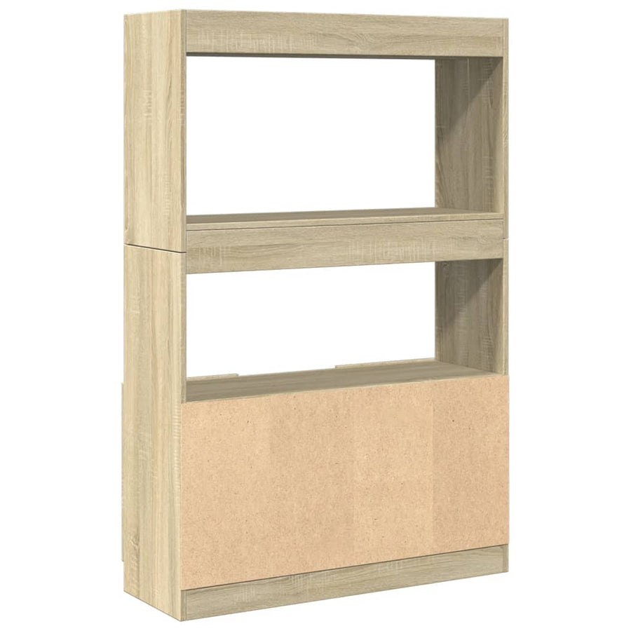 Hoge kast 92x33x140 cm bewerkt hout sonoma eikenkleurig