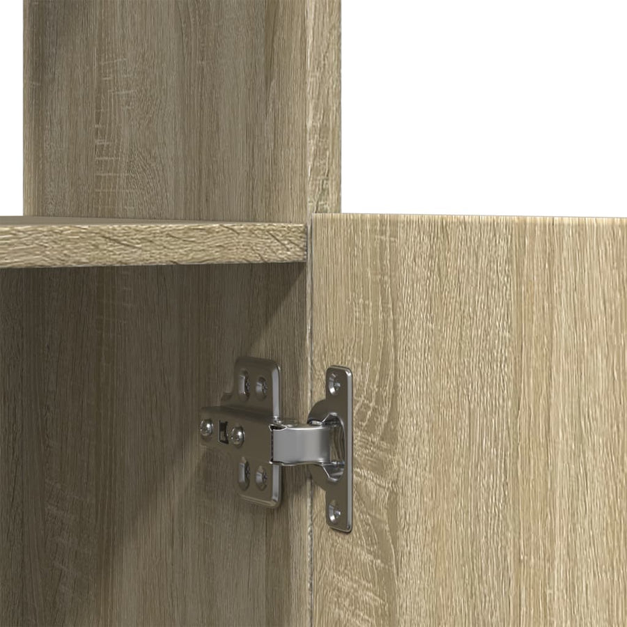 Hoge kast 92x33x140 cm bewerkt hout sonoma eikenkleurig