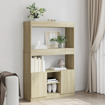 Hoge kast 92x33x140 cm bewerkt hout sonoma eikenkleurig