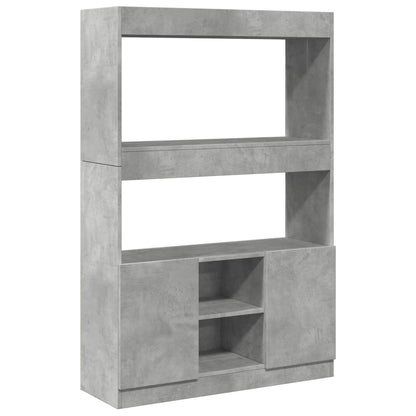 Hoge kast 92x33x140 cm bewerkt hout betongrijs